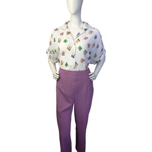 Vintage 90s Liz Moody Sheer Oversized Crepe Floral Blouse | Fits M-XL